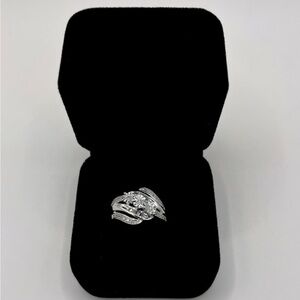 0.25 CT Natural Diamond Silver Ring